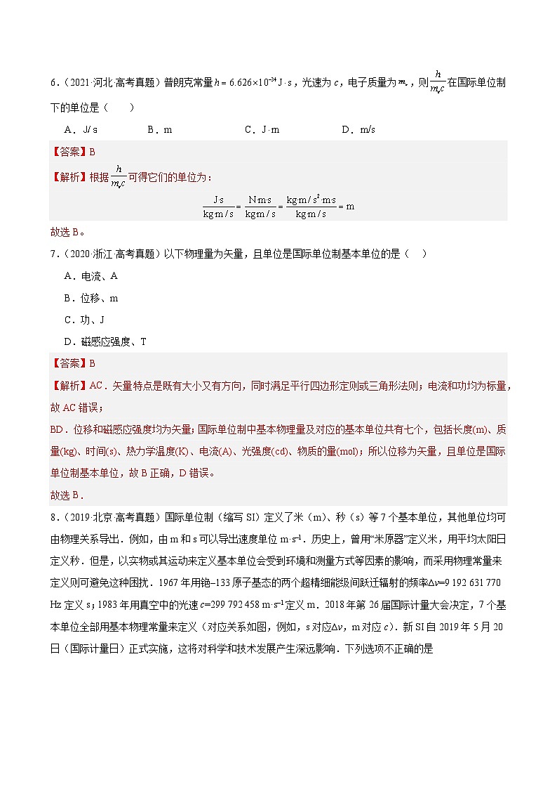 专题82 物理常识（解析卷）-【真题汇编】最近10年（2014-2023）高考物理真题分项汇编（全国通用）第3页