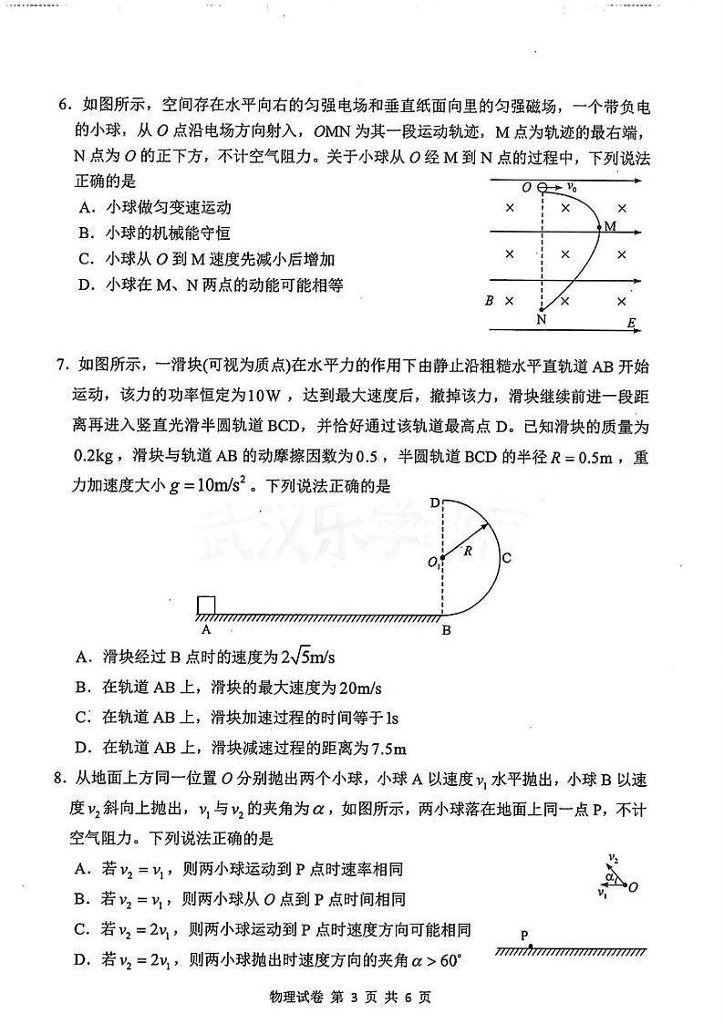 2025届湖北省腾云联盟高三12月联考物理试题第3页