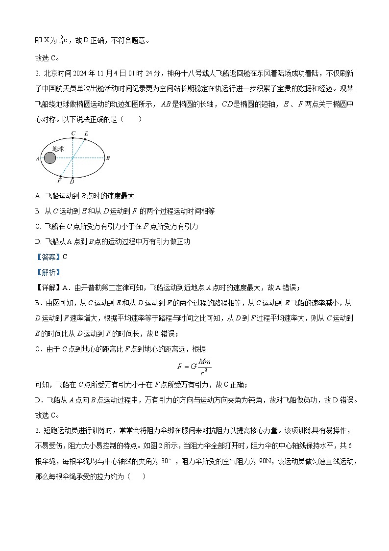 广西壮族自治区贵港市2024-2025学年高三上学期11月月考物理试题  Word版含解析第2页
