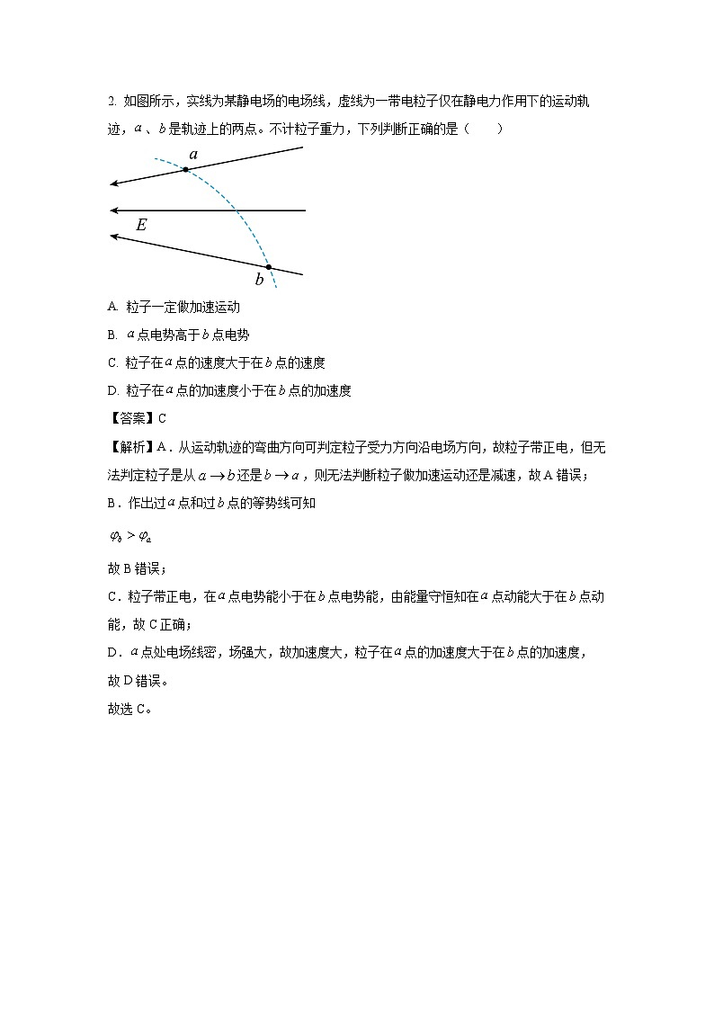 2024~2025学年安徽省鼎尖教育高二(上)11月期中考试(A卷)物理试卷(解析版)第2页