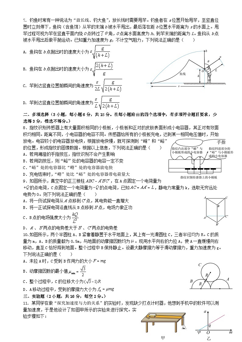 广东省惠州市第一中学2024-2025学年高三上学期11月测试物理试卷-A4第2页