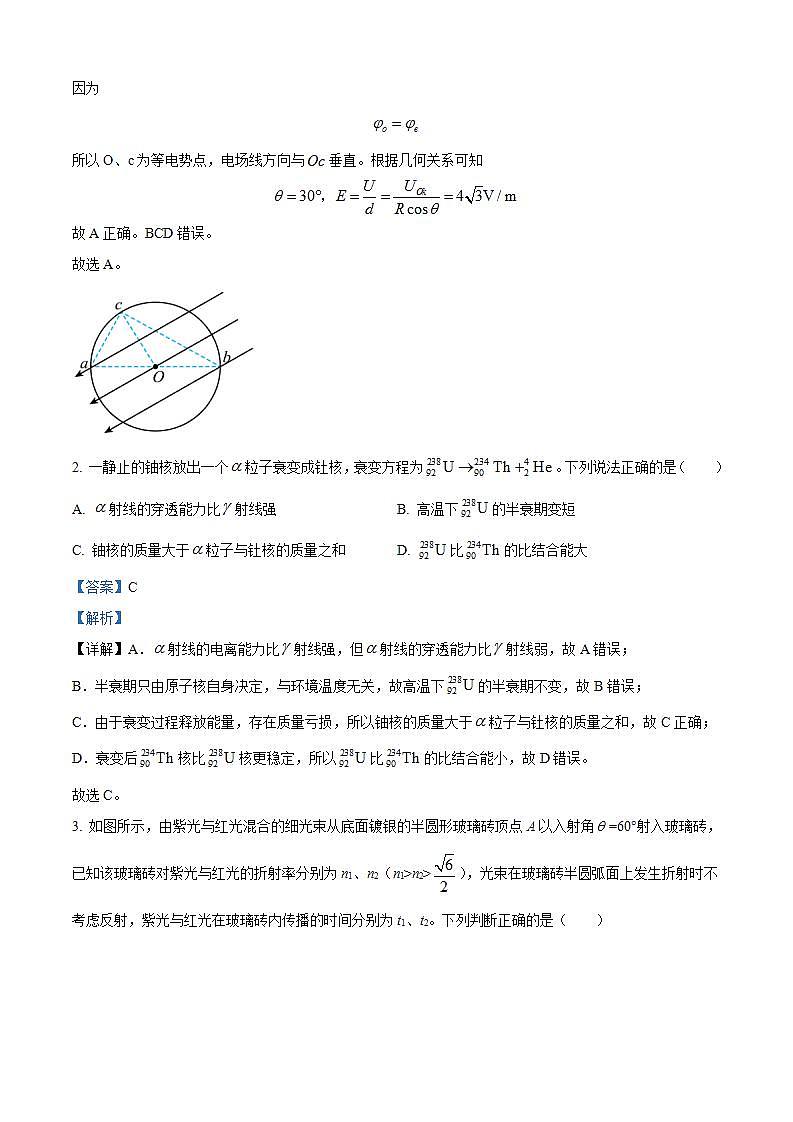 2025届河南省华大联考高三上学期11月期中物理试题  （解析版）第2页