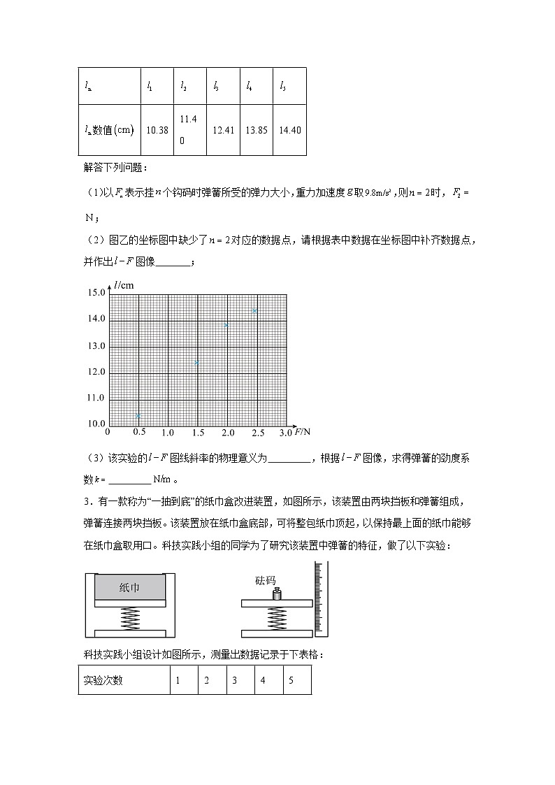 【高考物理】九大力学实验：实验2 探究弹力和弹簧伸长的关系（对点训练）第2页