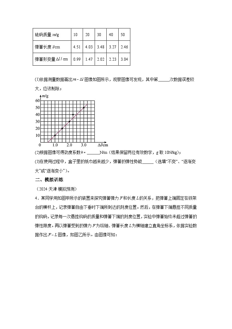 【高考物理】九大力学实验：实验2 探究弹力和弹簧伸长的关系（对点训练）第3页