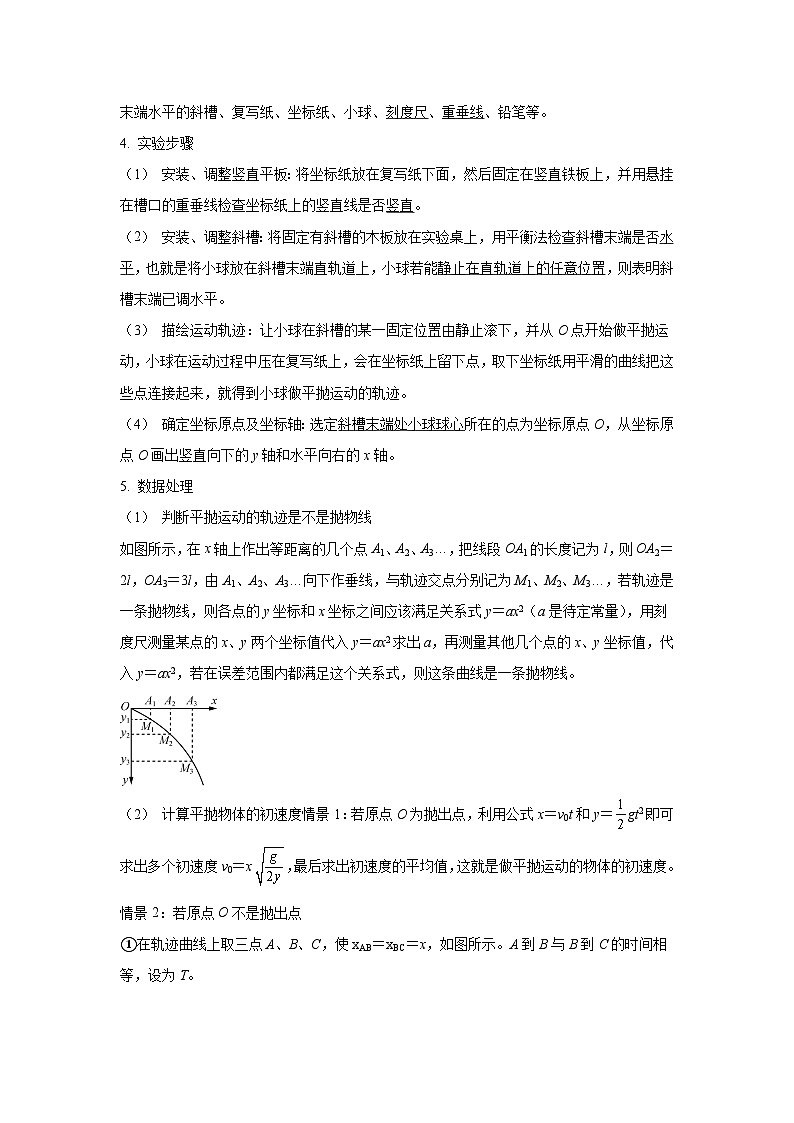 【高考物理】九大力学实验：实验5 探究平抛运动的特点（考点复习-练习）第2页
