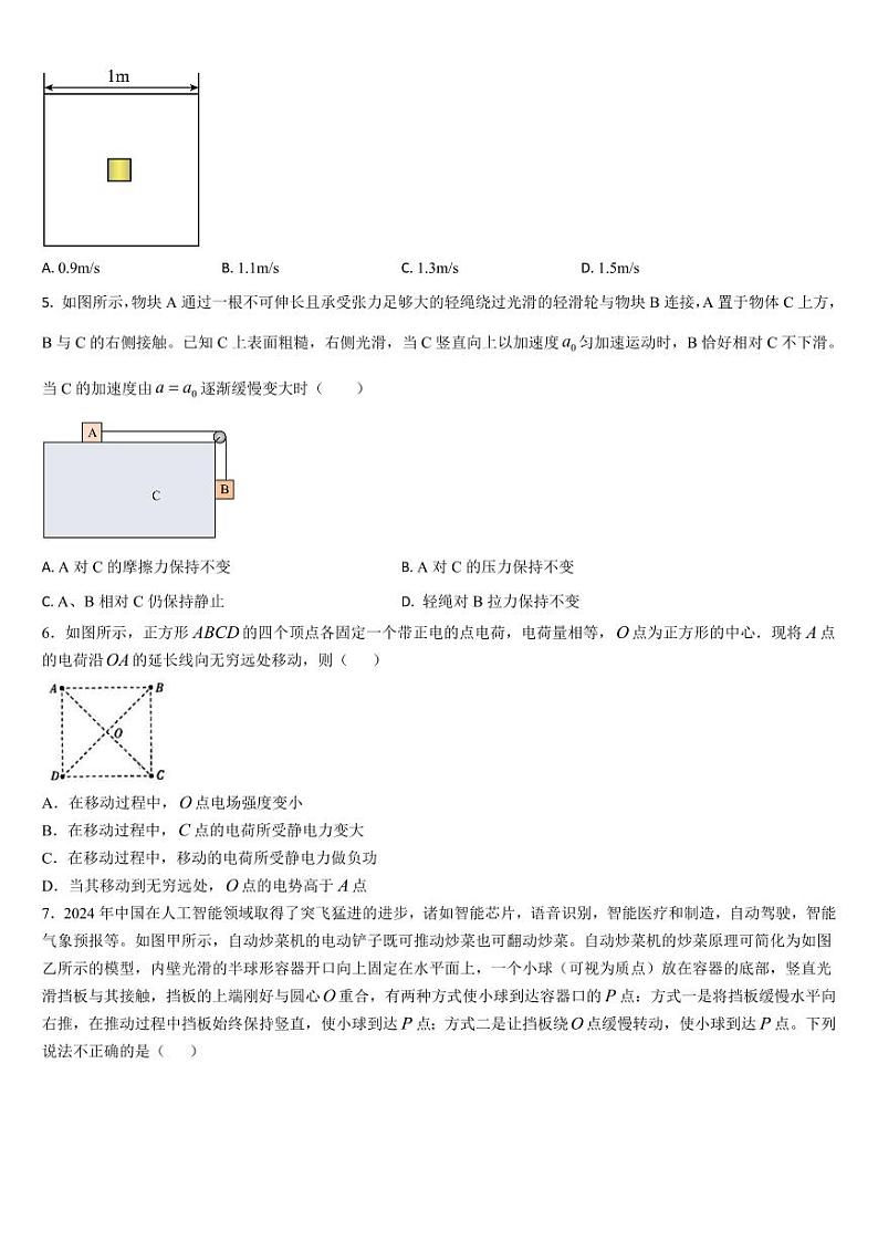 吉林省通化市梅河口五中2025届高三上学期12月月考-物理试题+答案第2页