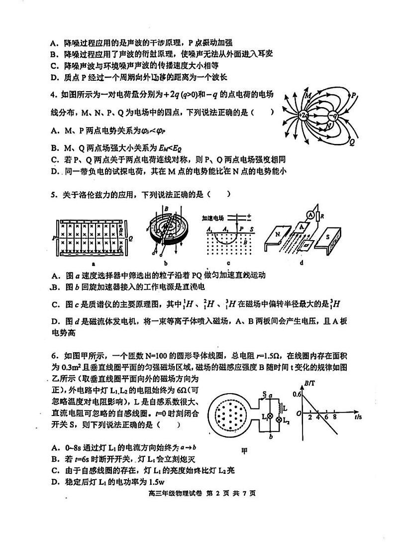 辽宁省沈阳市五校协作体2024-2025学年高三上学期12月月考物理试卷第2页