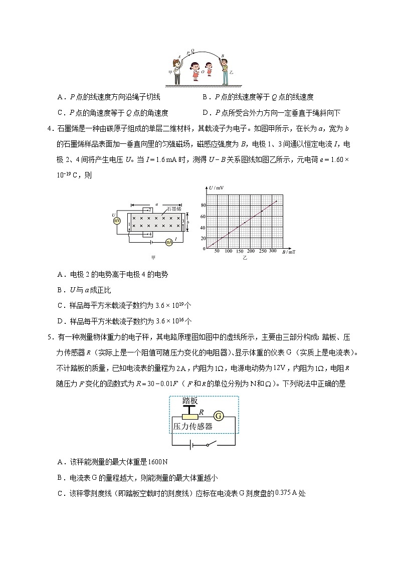 四川省成都市列五中学2024-2025学年高三上学期12月月考物理试题（Word版附解析）第2页