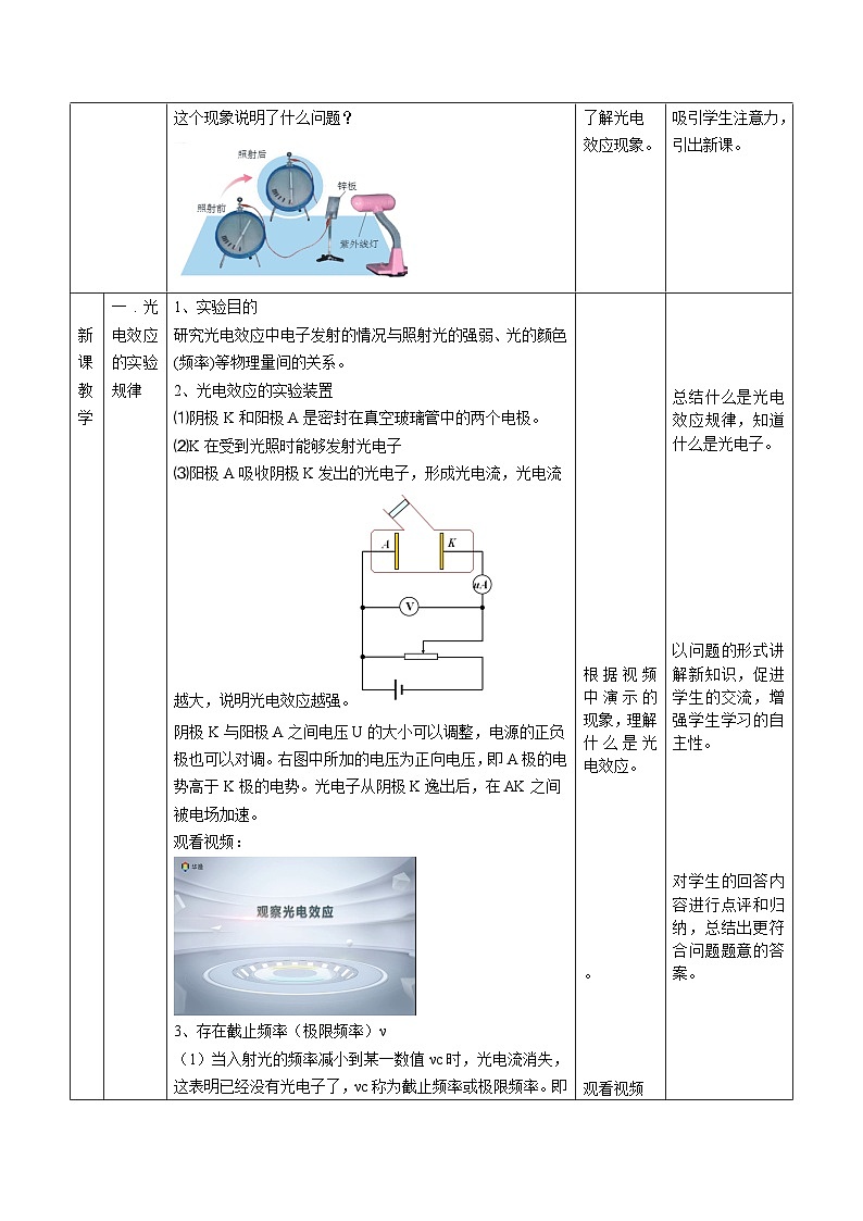 人教版（2019）高中物理选择性必修第三册4.2光电效应 教案第2页