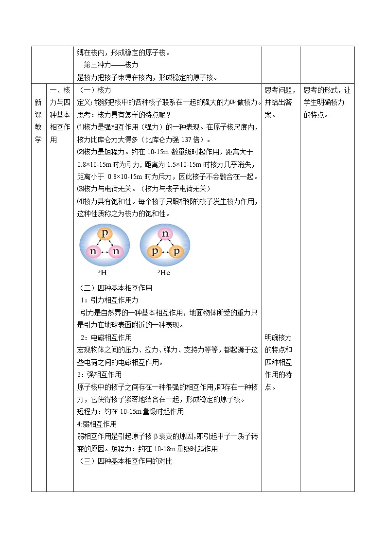 人教版（2019）高中物理选择性必修第三册5.3核力与结合能 教案第2页
