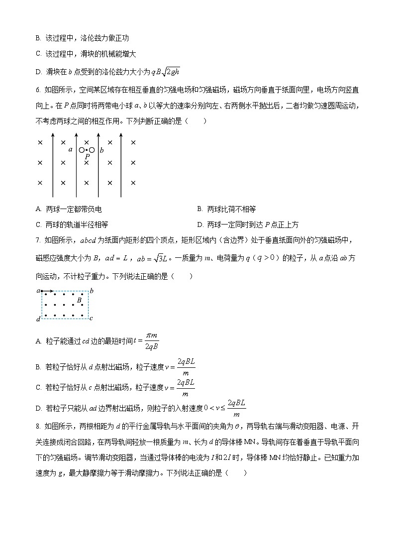 精品解析：新疆乌鲁木齐市实验中学2024-2025学年高二上学期期中物理试卷（原卷版）第3页