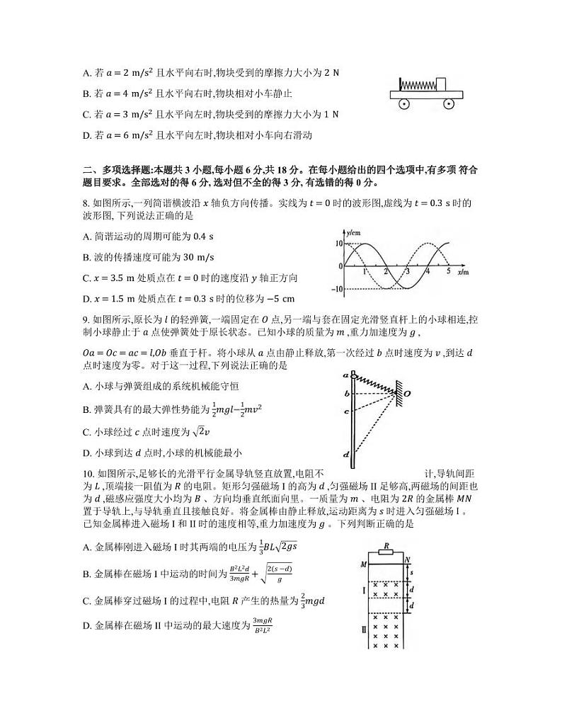物理丨天一大联考河南省2025届高三12月高中毕业班阶段性测试（四）物理试卷及答案第3页