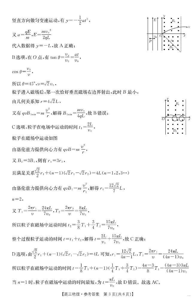2025届江西“三新”协同教研体高三12月联考物理答案第3页