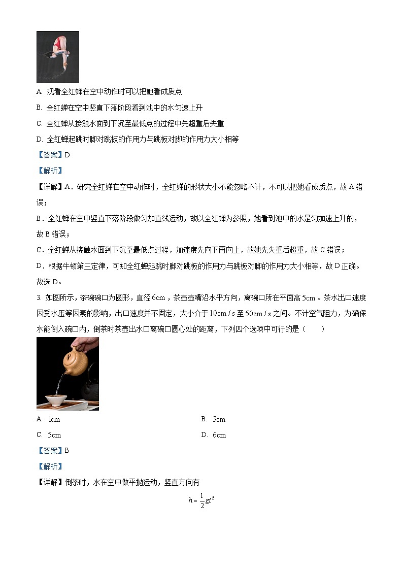 精品解析：浙江省衢州五校联盟2024-2025学年高二上学期期中联考物理试题（解析版）第2页