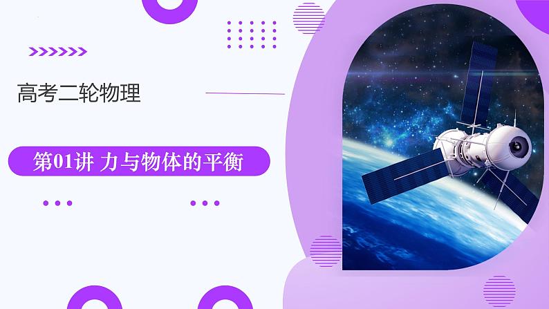 专题01 力与物体的平衡-2025年高考物理二轮复习课件（新高考通用）第1页