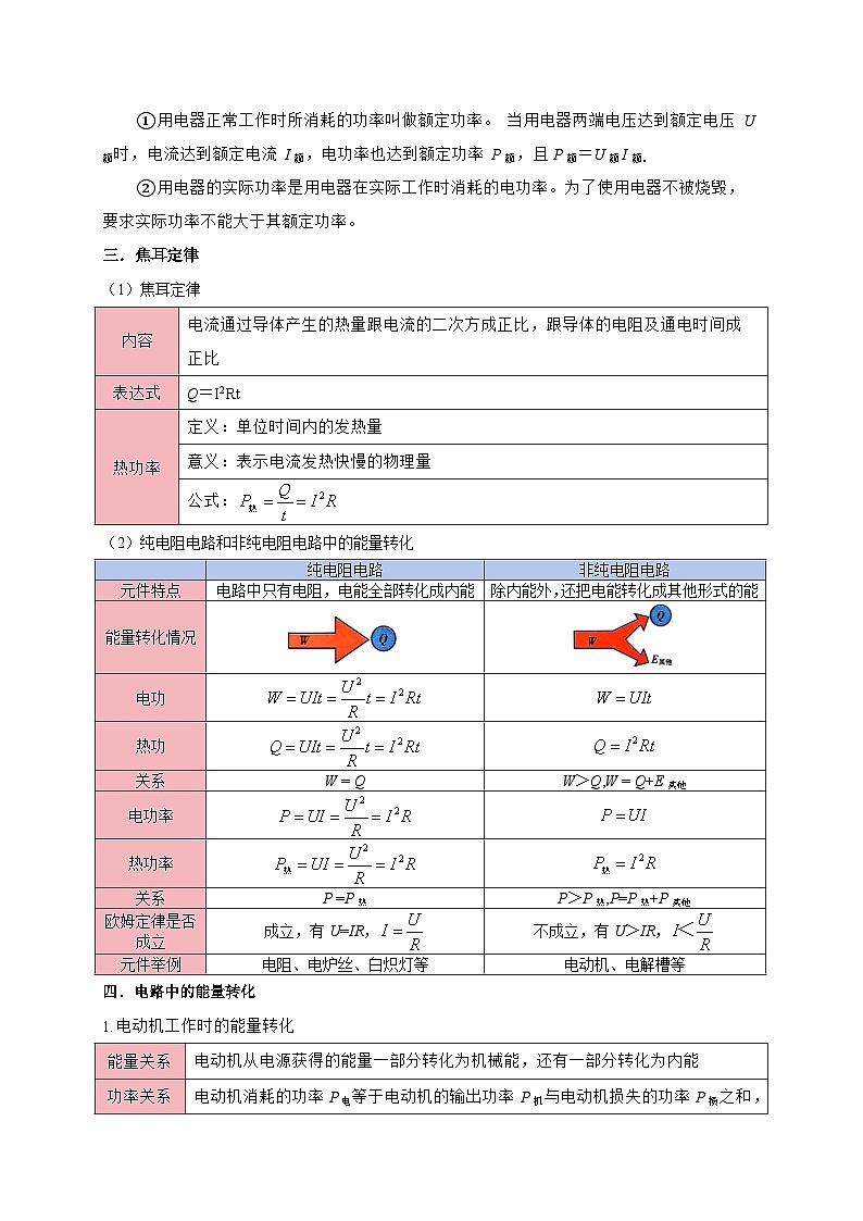 专题12 电能 能量守恒定律（知识梳理+4大考点精讲精练+实战训练）（原卷版）第3页