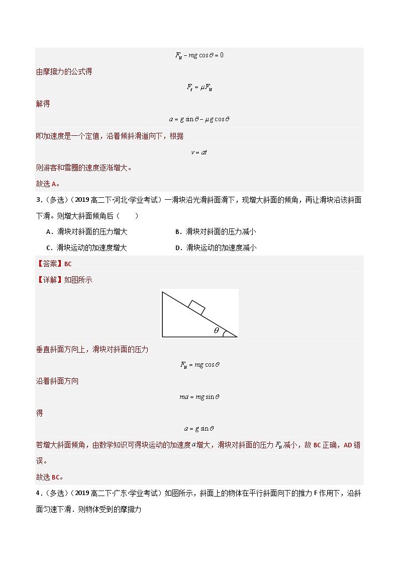 专题11 牛顿第运动定律的综合应用 备战2025年高中学业水平合格考物理真题分类汇编（全国通用）解析版第3页