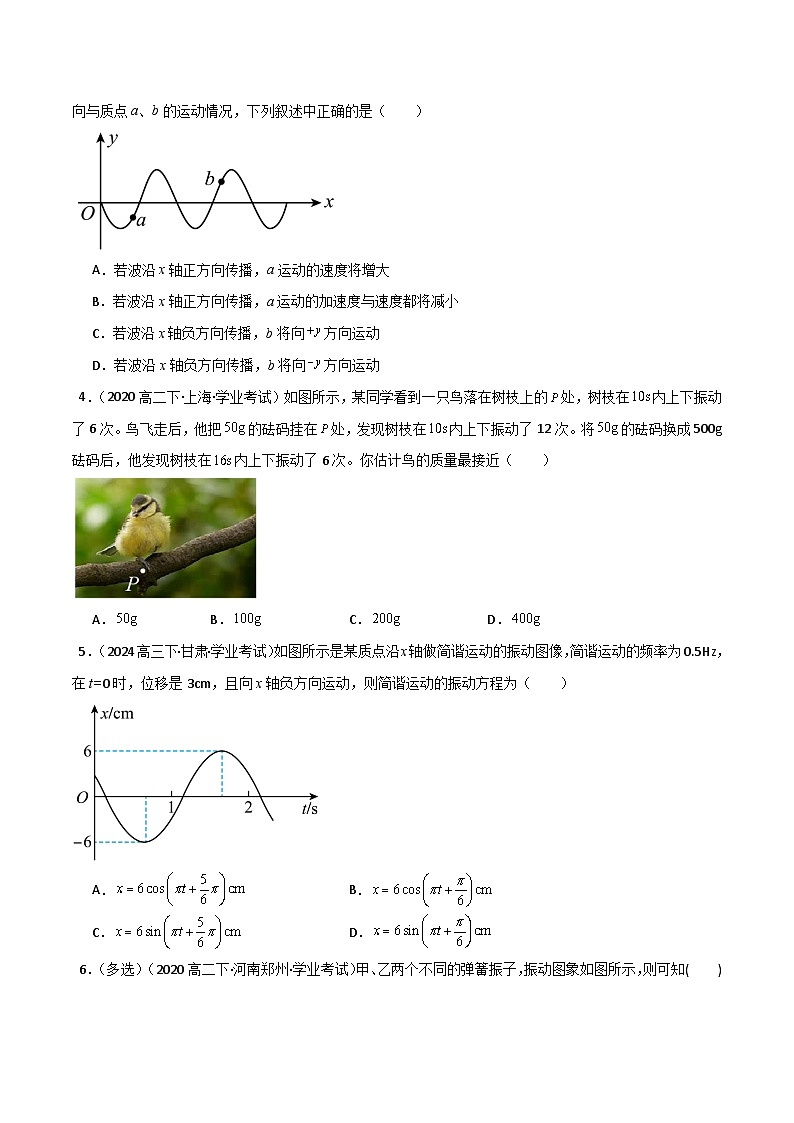 专题19 机械振动与机械波备战2025年高中学业水平合格考物理真题分类汇编（全国通用）原卷版第2页