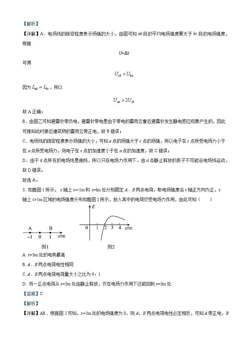 精品解析：福建省福州第一中学2023-2024学年高二上学期期中物理试题（解析版）第2页