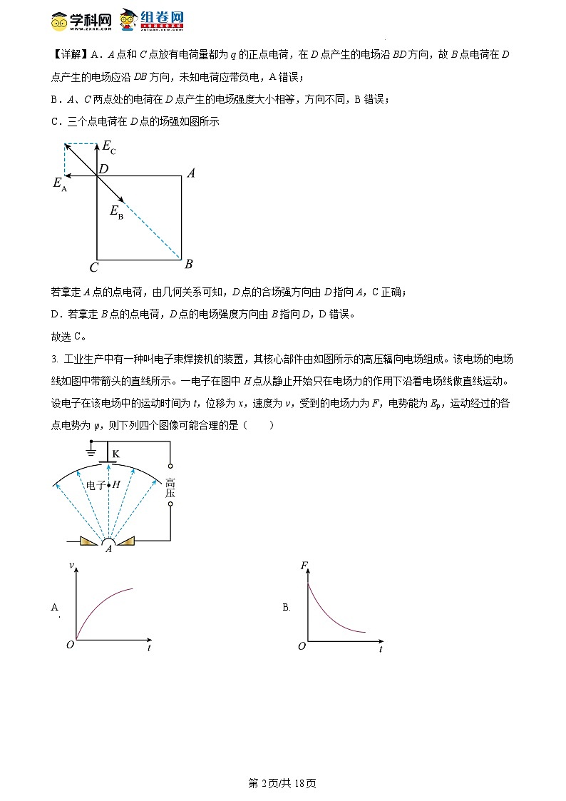 精品解析：福建省福州高级中学2023-2024学年高二上学期期中物理试题（解析版）第2页