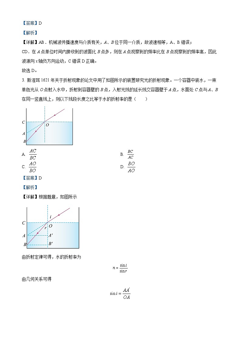 精品解析：江苏省苏州市2022-2023学年高三上学期期末物理试题（解析版）第2页