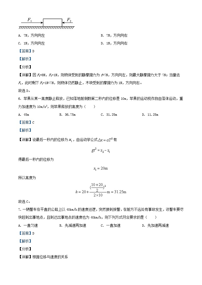 内蒙古赤峰市元宝山区2023_2024学年高一物理上学期期中试题含解析第3页