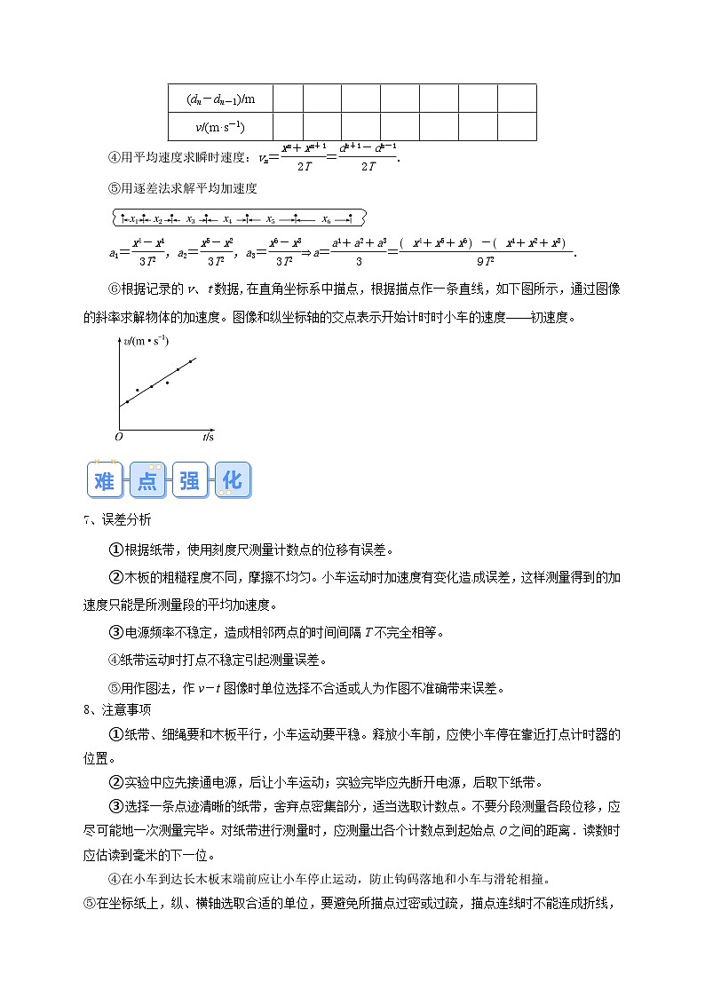 【寒假衔接讲义】人教版（2019）必修一 高中物理 高一寒假 第3讲 实验：探究小车速度随时间变化的规律（解析版）第3页
