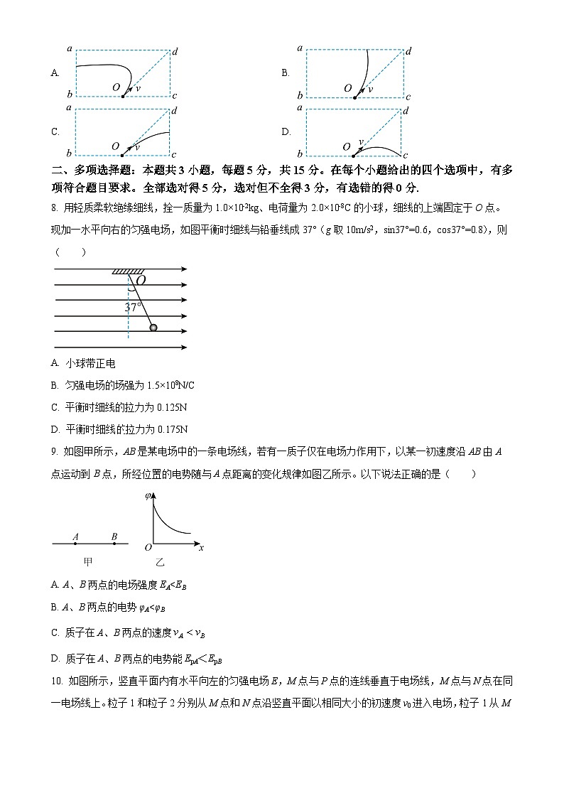 四川省眉山中学2024-2025学年高二上学期12月期中物理试题 Word版无答案第3页
