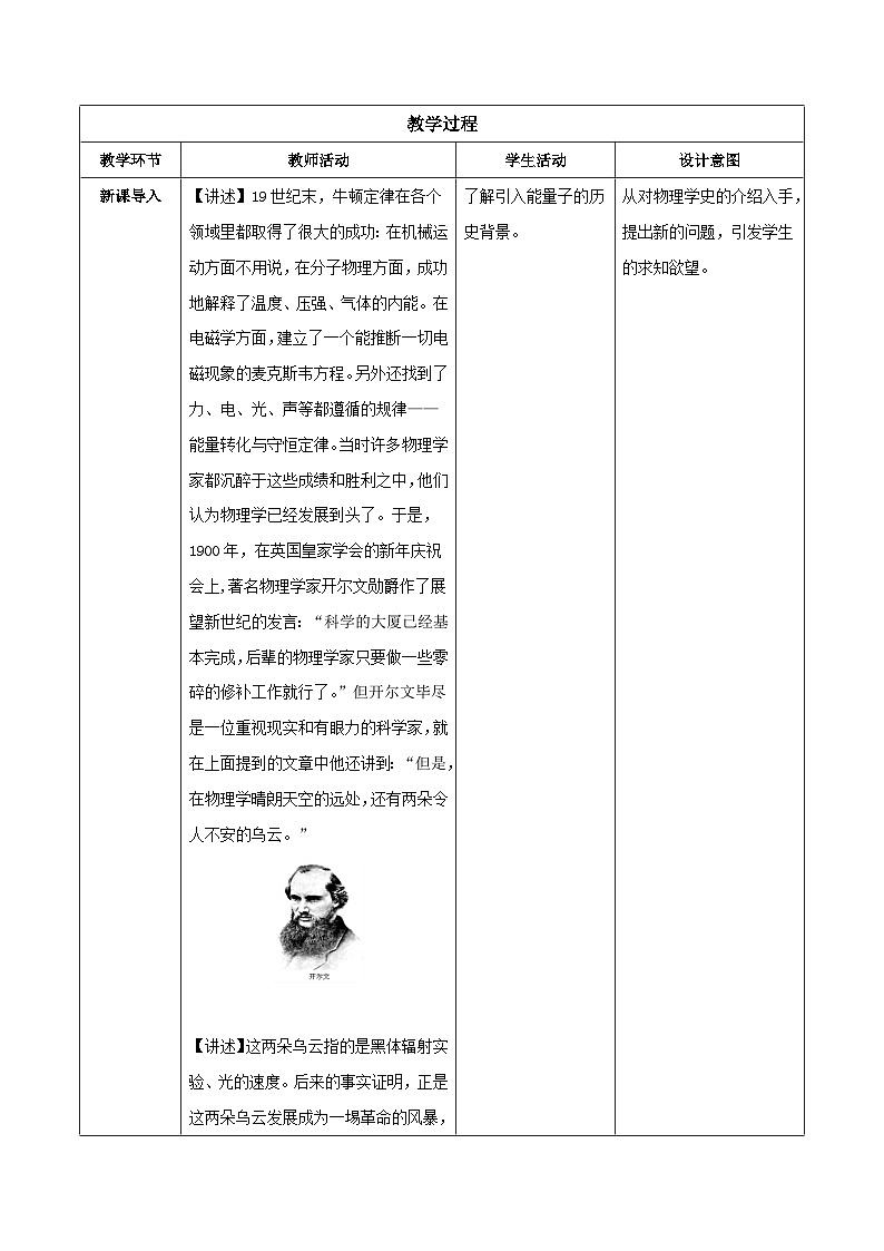 人教版（2019）高中物理必修第三册 13.5 能量量子化 教案第2页