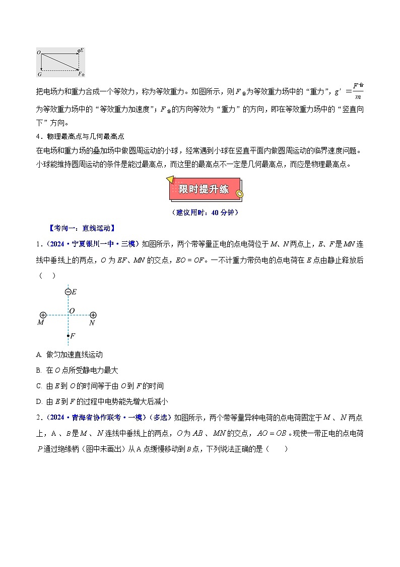 重难点09 带电粒子在电场中的运动- 2025年高考物理 热点 重点 难点 专练（西北四省专用）（原卷版）第3页