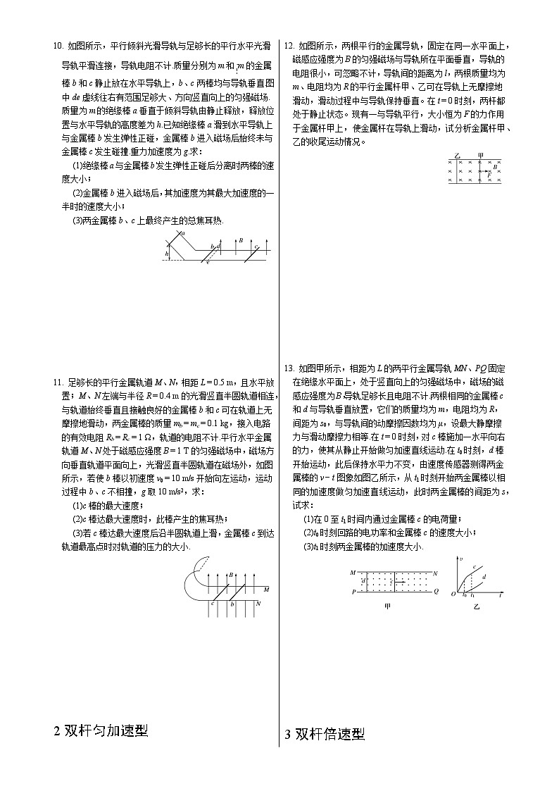 2025届高考物理一轮复习专题练：电磁感应综合应用-双杆动力学和能量问题-A4第3页
