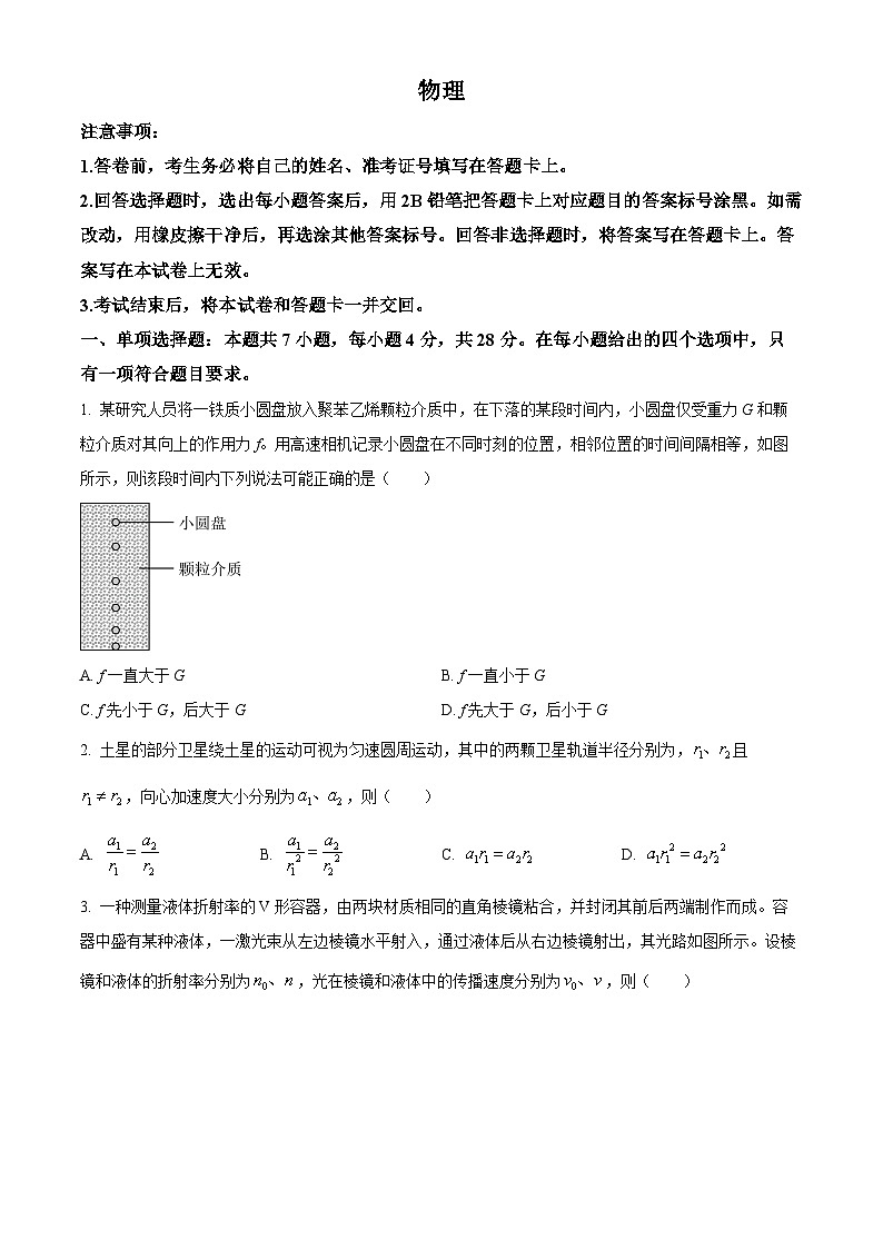 2024年新高考贵州卷 贵州物理真题试卷（原卷）第1页