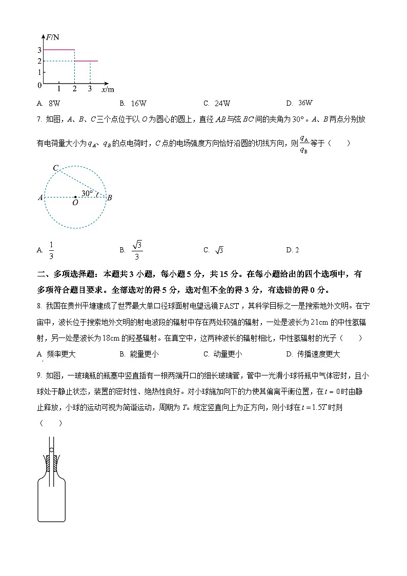2024年新高考贵州卷 贵州物理真题试卷（原卷）第3页