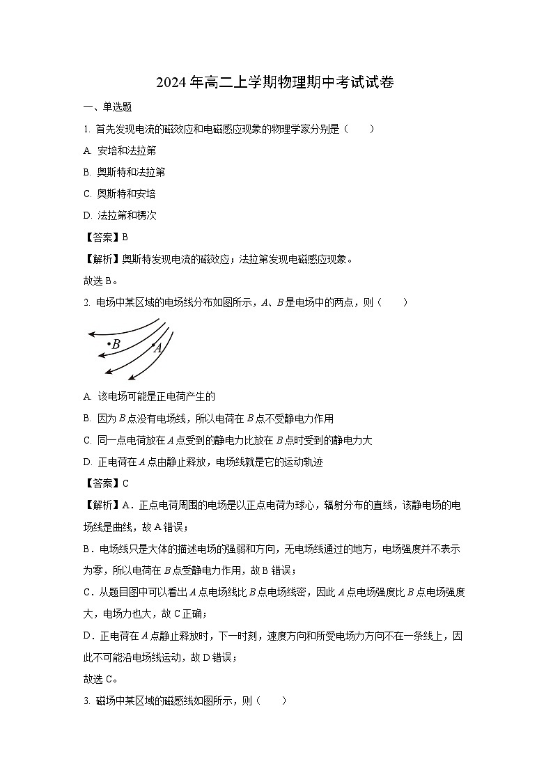 湖南省岳阳市临湘市2024-2025学年高二（上）11月期中物理试卷（解析版）第1页