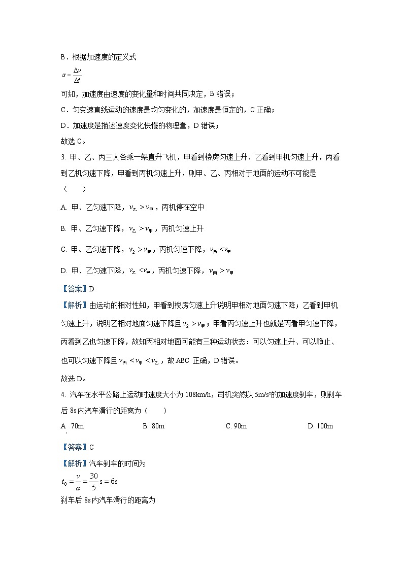 江苏省盐城市五校联考2024-2025学年高一（上）12月月考物理试卷（解析版）第2页