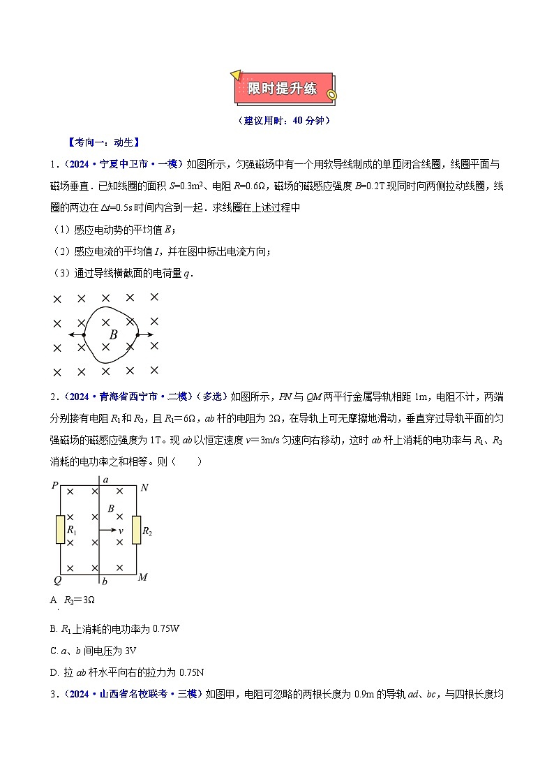 重难点13 电磁感应- 2025年高考物理 热点 重点 难点 专练（西北四省专用）（陕西、山西、宁夏、青海）（原卷版）第3页
