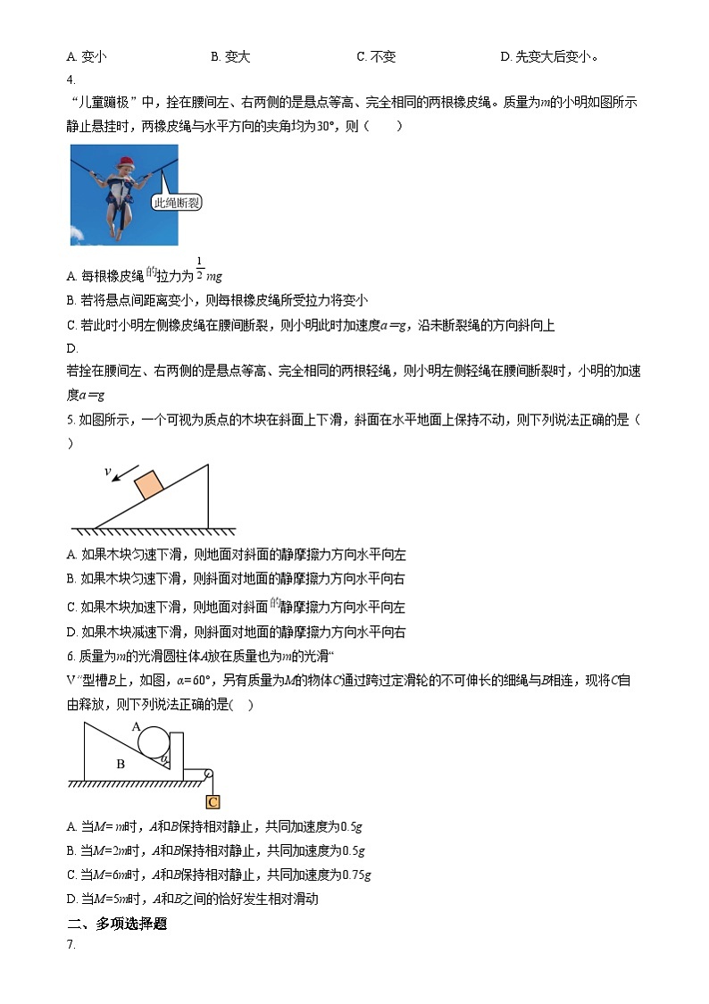 湖南省部分学校2024-2025学年高一上学期12月联考物理试题（原卷版）第2页