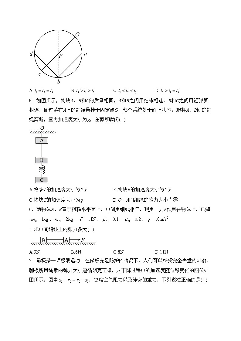 甘肃省兰州第一中学2024-2025学年高一上学期12月月考物理试卷(含答案)第2页