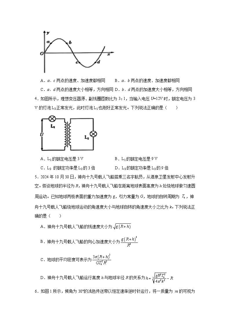 2025届河南省部分名校高三上学期二模物理试题第2页