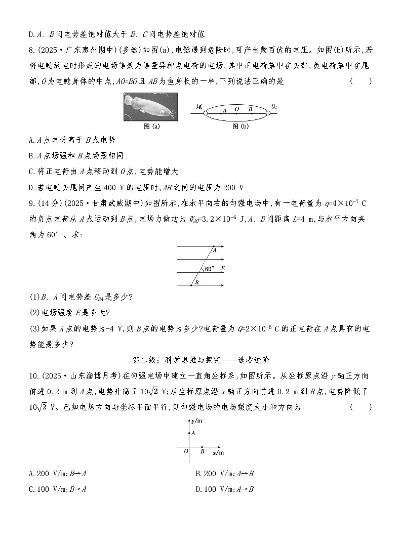 同步分层精练检测（九）  电势差与电场强度的关系第3页