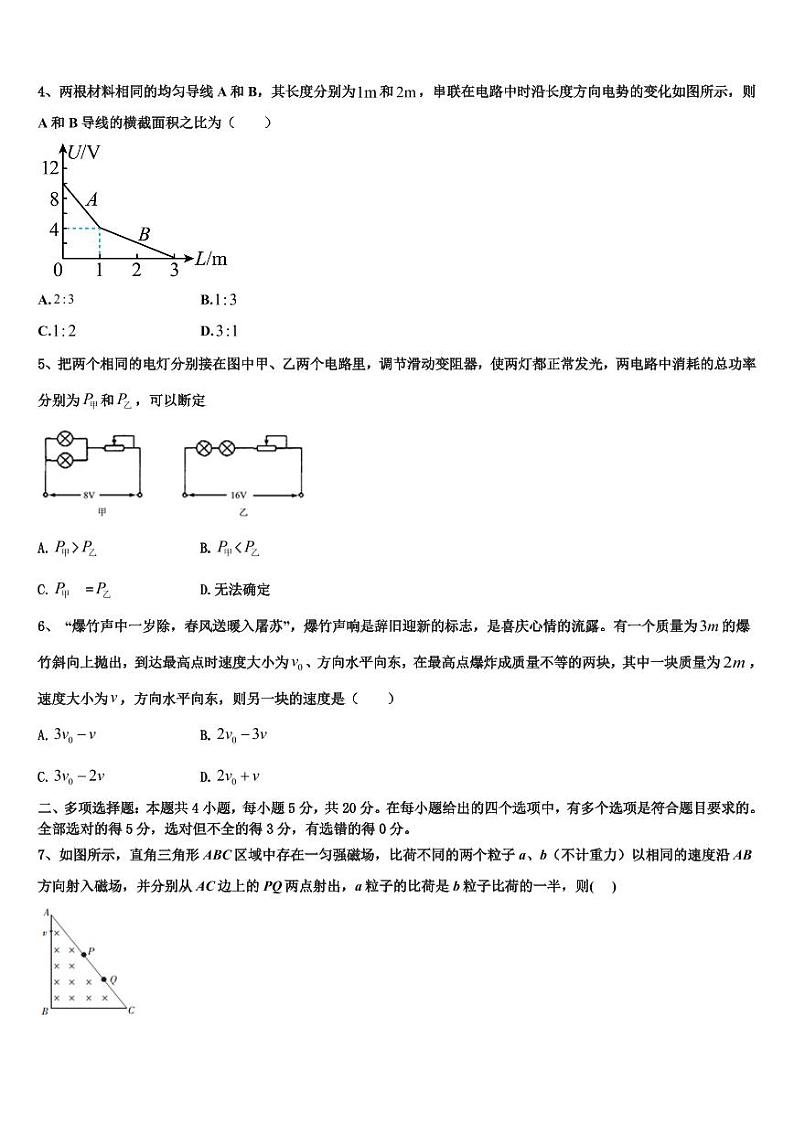 广东江门2024-2025学年高二上学期期末统考物理试题+答案第2页