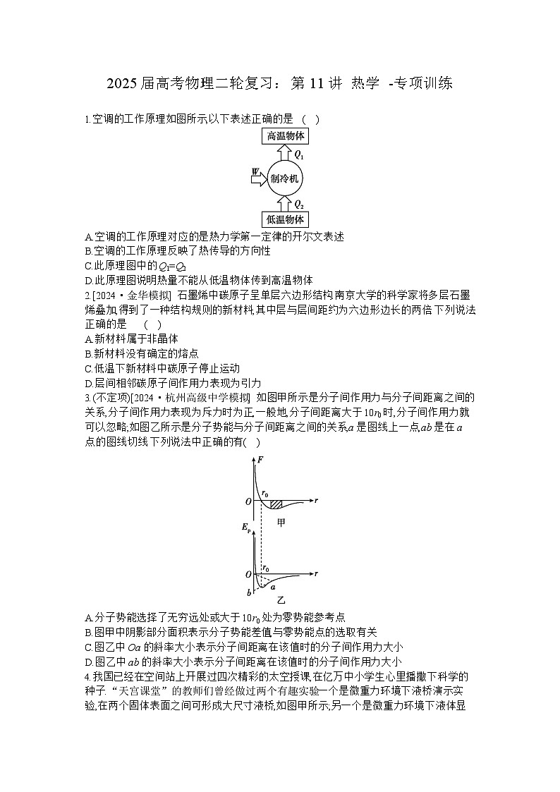 2025届高考物理二轮复习：第11讲  热学-专项训练 【含答案】第1页