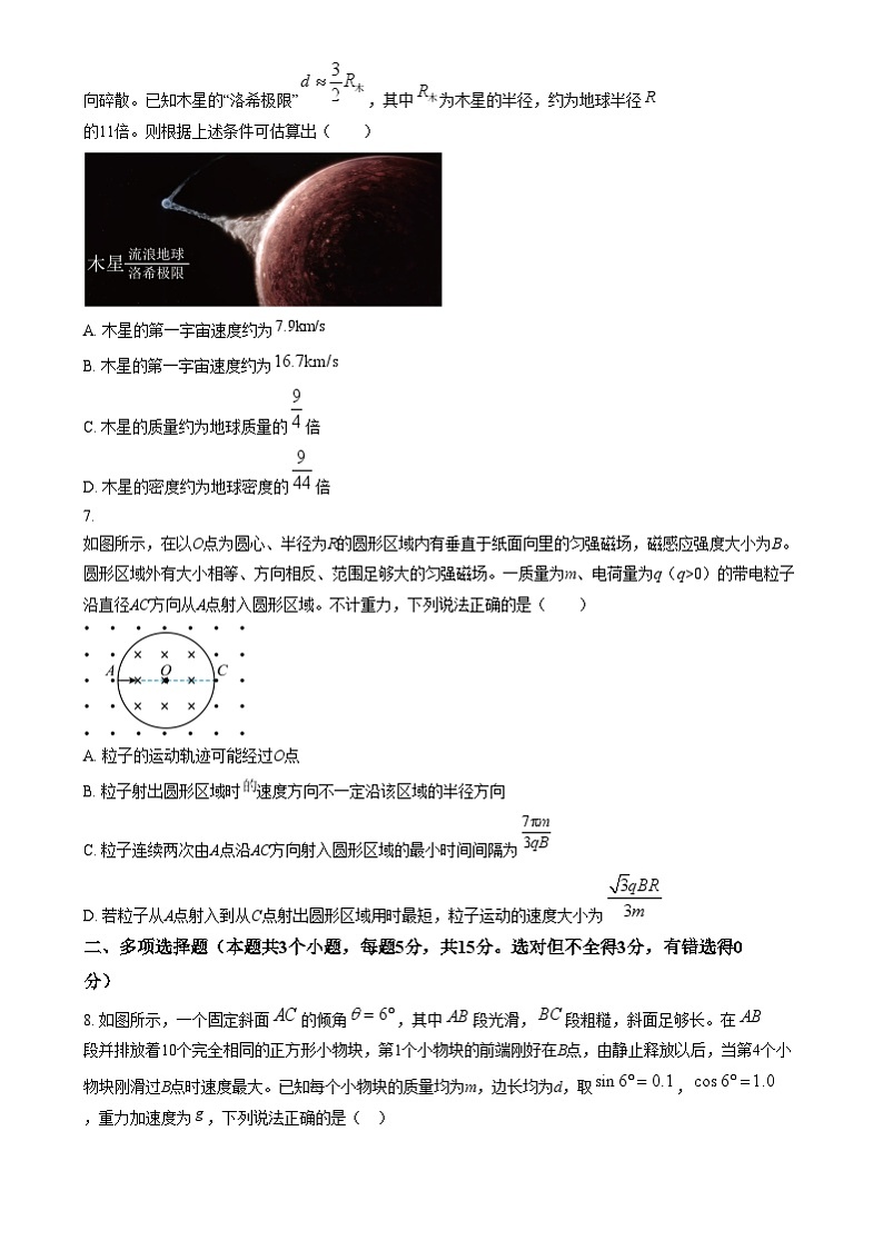 四川省绵阳中学2024-2025学年高三上学期能力测试（三）物理试题 Word版无答案第3页