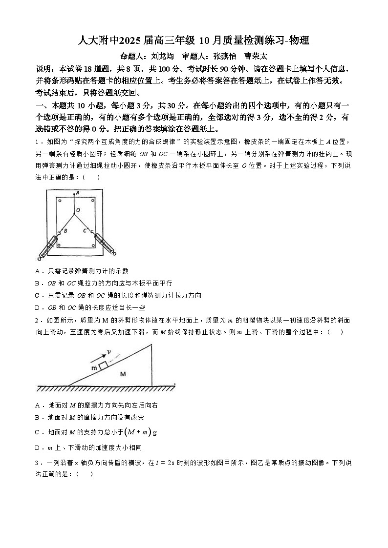 物理试卷(无答案)第1页