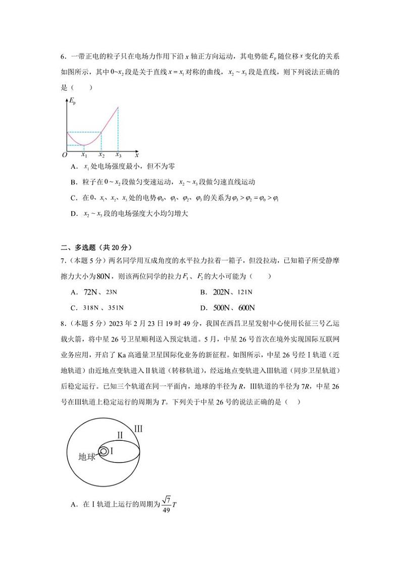2024～2025学年湖南省岳阳市岳阳县高三(上)12月月考物理试卷(含答案)第3页