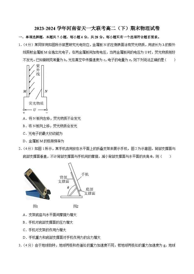 2023-2024学年河南省天一大联考高二（下）期末物理试卷第1页