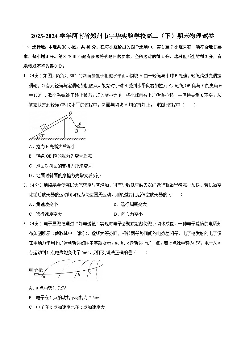 2023-2024学年河南省郑州市宇华实验学校高二（下）期末物理试卷第1页
