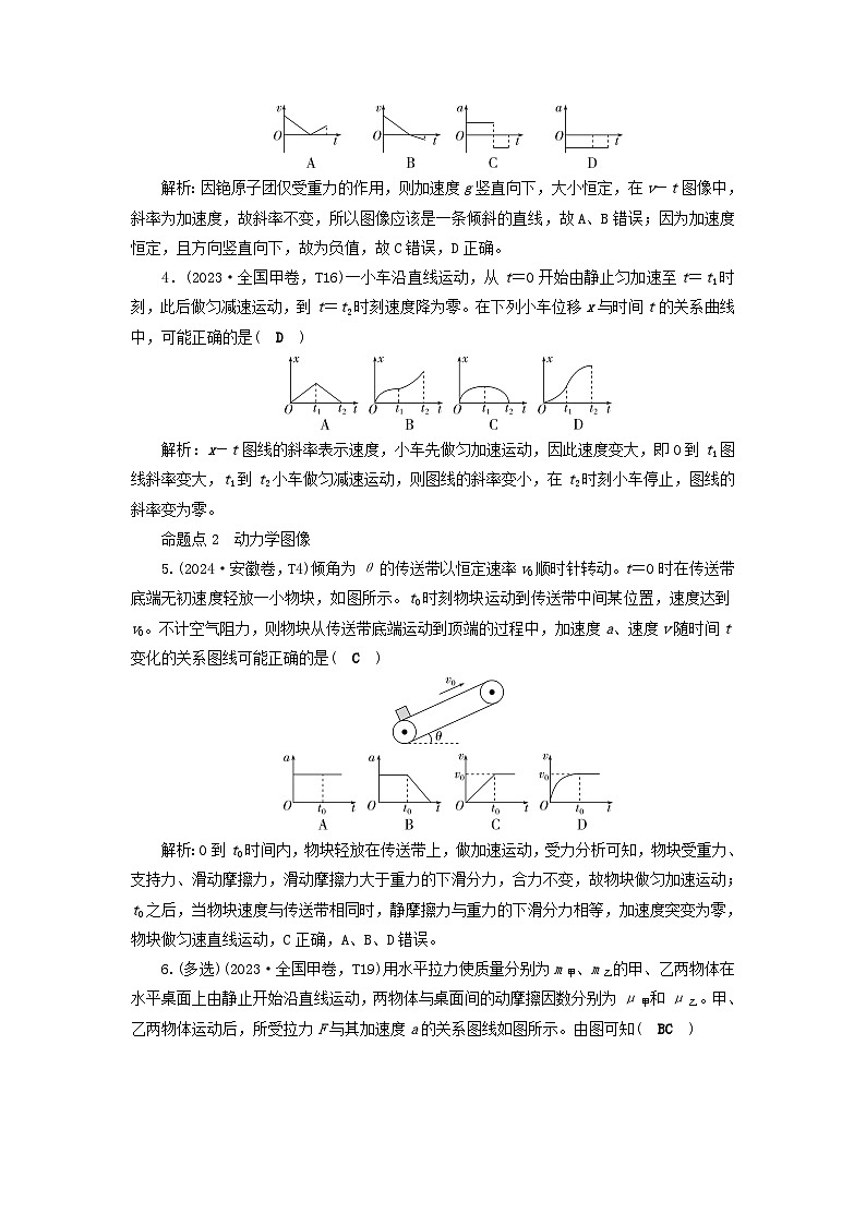2025届高考物理二轮专题复习与测试模块五物理图像问题专题十三力学图像问题练习第2页