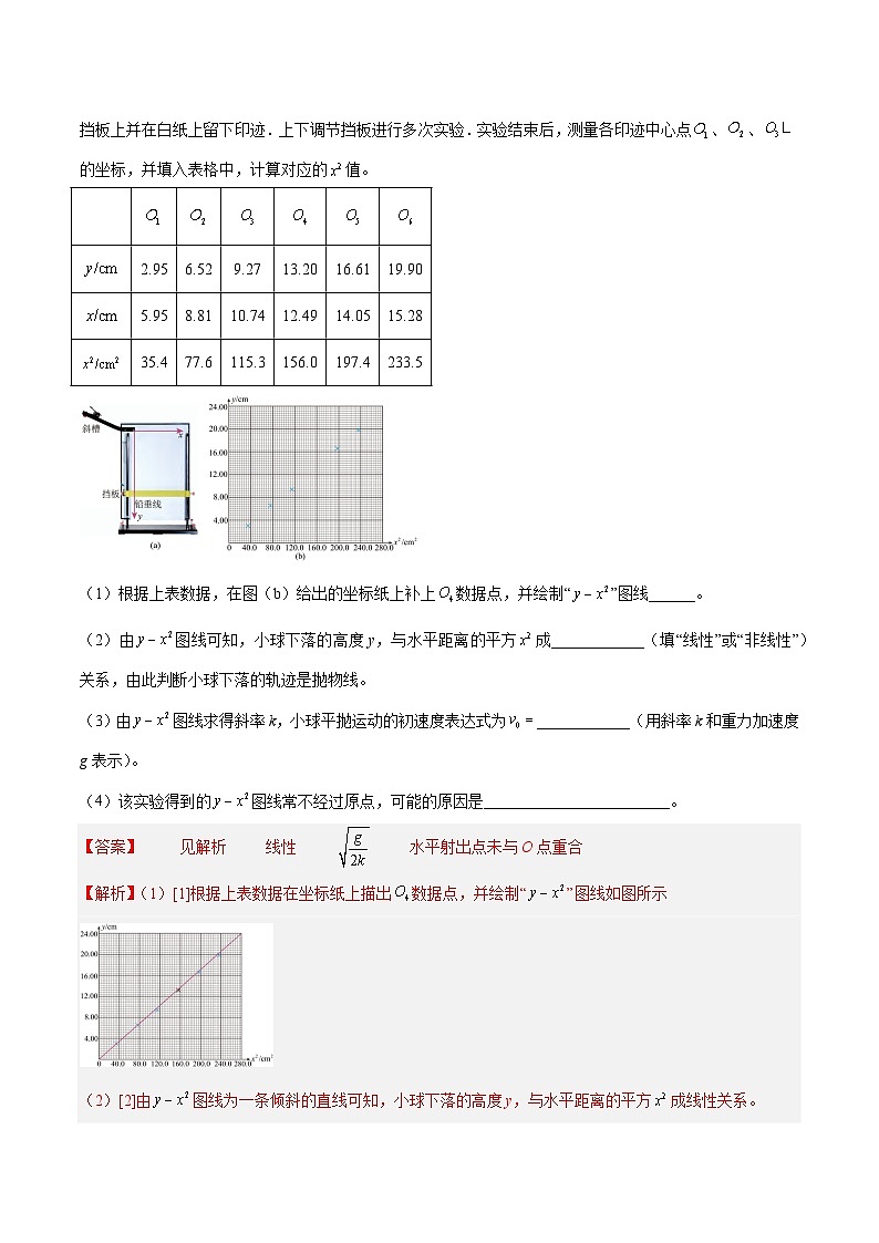 十年高考物理真题（2014-2023）分项汇编专题73实验四：探究平抛运动的规律（Word版附解析）第3页