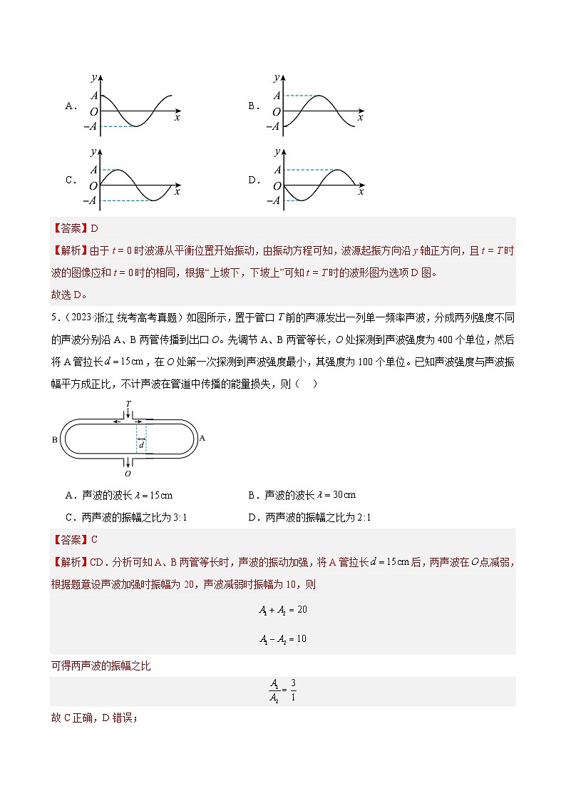 十年高考物理真题（2014-2023）分项汇编专题33机械波（一）（Word版附解析）第3页